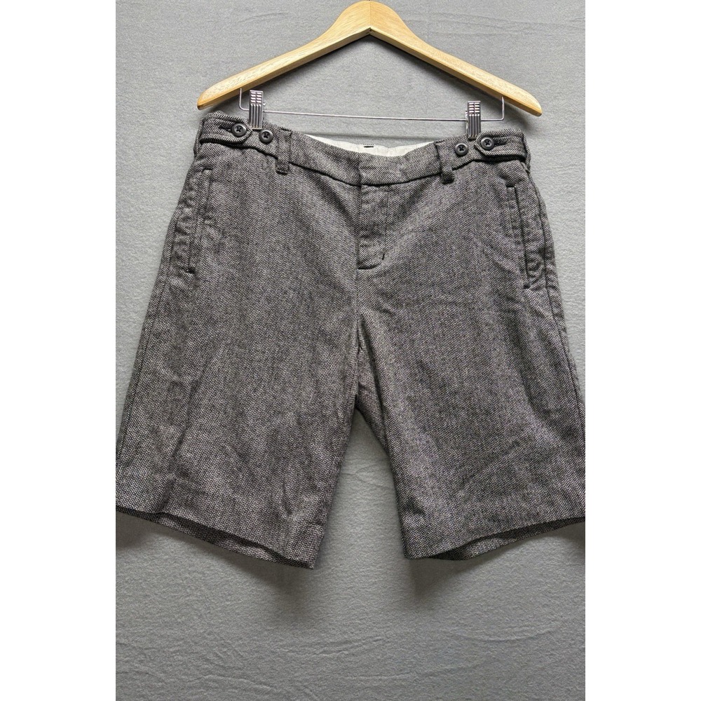 Vintage Gap Houndstooth Shorts Black White Size 12 Washable Wool Blend‎
